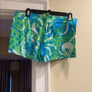 Lily Pulitzer blue green shorts.